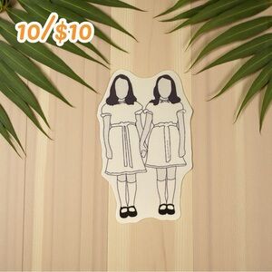 THE SHINING TWINS STICKER – FACLESS LINE ART STYLE | 2 1/4” MATTE FINISH